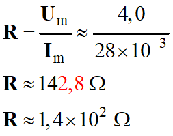 R = 1,4 E2 ohm