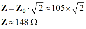Z = 148 ohm