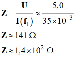 Z = 1,4 E2 ohm