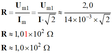 R = 1,0 E2 ohm