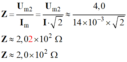 Z = 2,0 E2 ohm