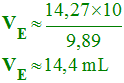 VE = 14,4 mL