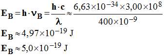 E B = 5,0 E-19 J
