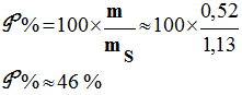 P % = 46 %