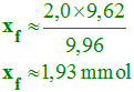 xf = 1,93 mmol