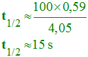 t 1/2 = 15 s