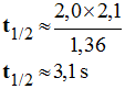 t 1/2 = 3,1 s