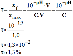 tau = 1,3 %