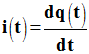 i = dq / dt