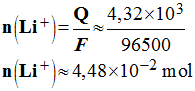 n (Li+) = 4,48 E-2 mol