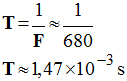 T = 1,47 E-3 s