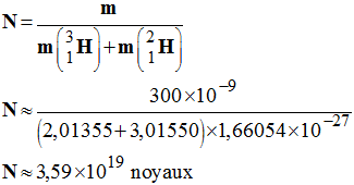 N = 3,59 E19 noyaux