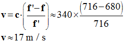 v = 17 m / s