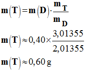 m (T) = 0,60 g