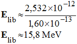 E lib = 15,8 MeV