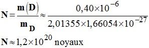 N = 1,20 E20 noyaux