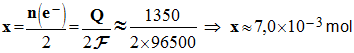 x = 7,0 E-3 mol