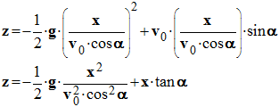 trajectoire z = f (x)