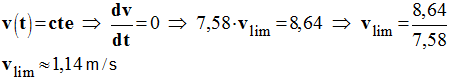 v lim = 1,14 m / s