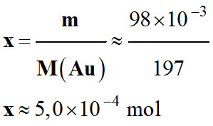 x = 5,0 E-4 mol