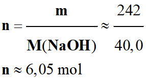 n = 6,05 mol