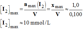 c (I2) max = 10 mmol / L