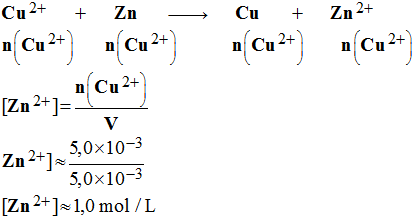 C (Zn2+) = 1,0 mol / L
