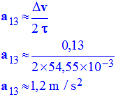 a13 = 1,2 m / s