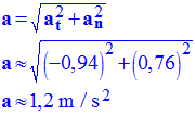 a = 1,2 m / s²