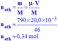 n eth = 0,34 mol