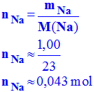 n Na = 0,043 mol