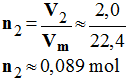 n2 = 0,089 mol
