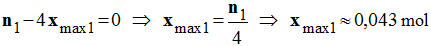 xmax1 = 0,043 mol