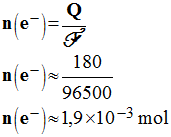 n (e-) = 1,9 mmol