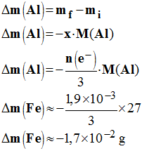 Dm (Fe) = 1,7 E-2 g