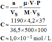 C = 0,10 mol / L