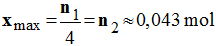 n2 = 0,043 mol
