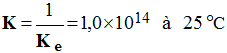 K = 1 / Ke = 1,0 E14