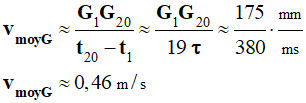 v moy G = 0,46 m / s