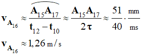 v A16 = 1,26 m / s