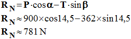 RN = 781 N