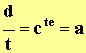 d / t = cte = a
