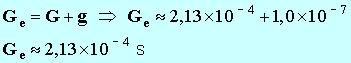Ge = 2,13 E-4 S